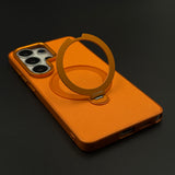 Dotted Carbon Texture Metal Stand MagSafe Case for Samsung Galaxy S26 Ultra