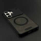 Luxury Leather MagSafe Case for Samsung Galaxy S26 Ultra | AeroFlex Hard Borderless Design