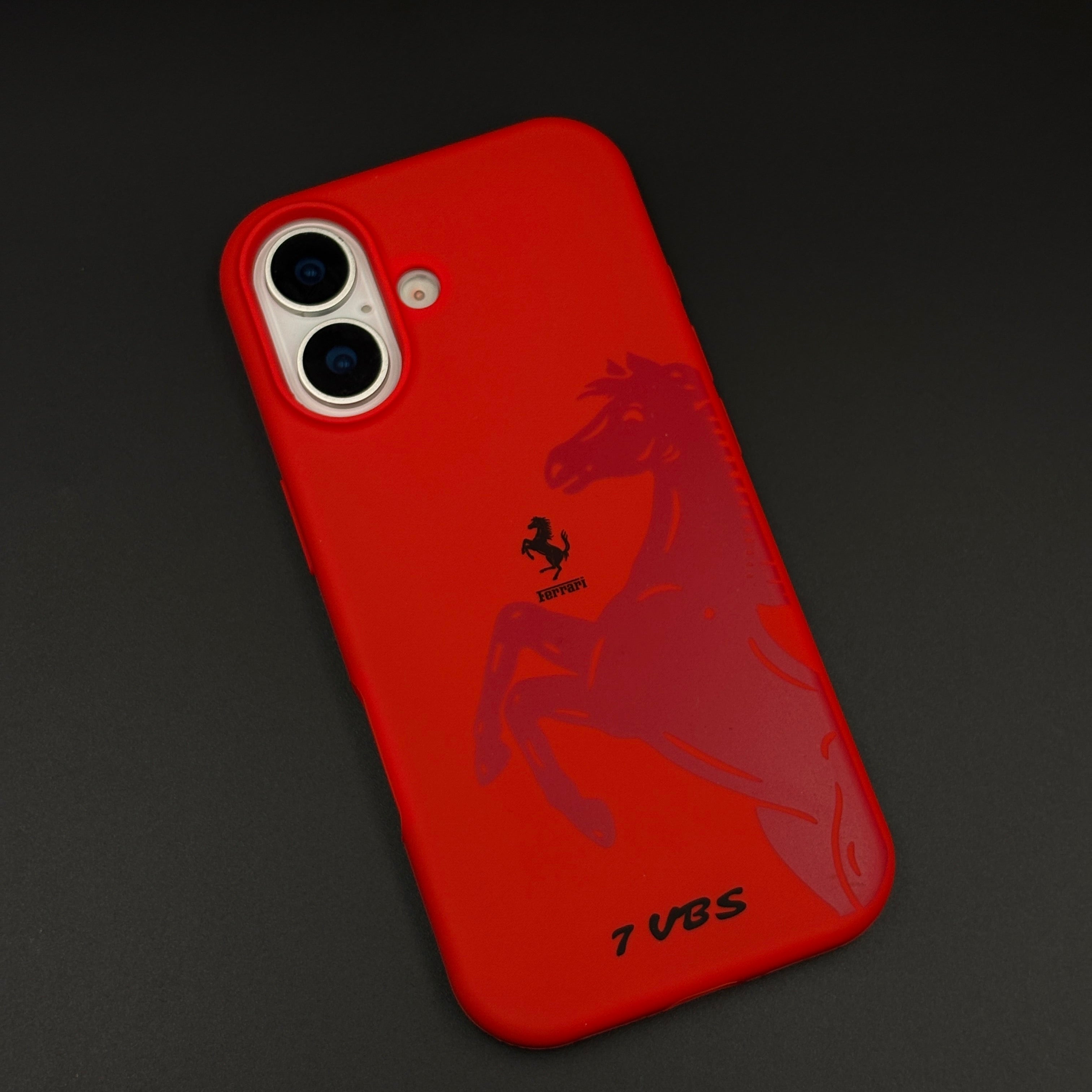 FR Horse Silhouette Red Mobile Case Cover for iPhone 17 | Soft Silicone Touch | Sports Edition