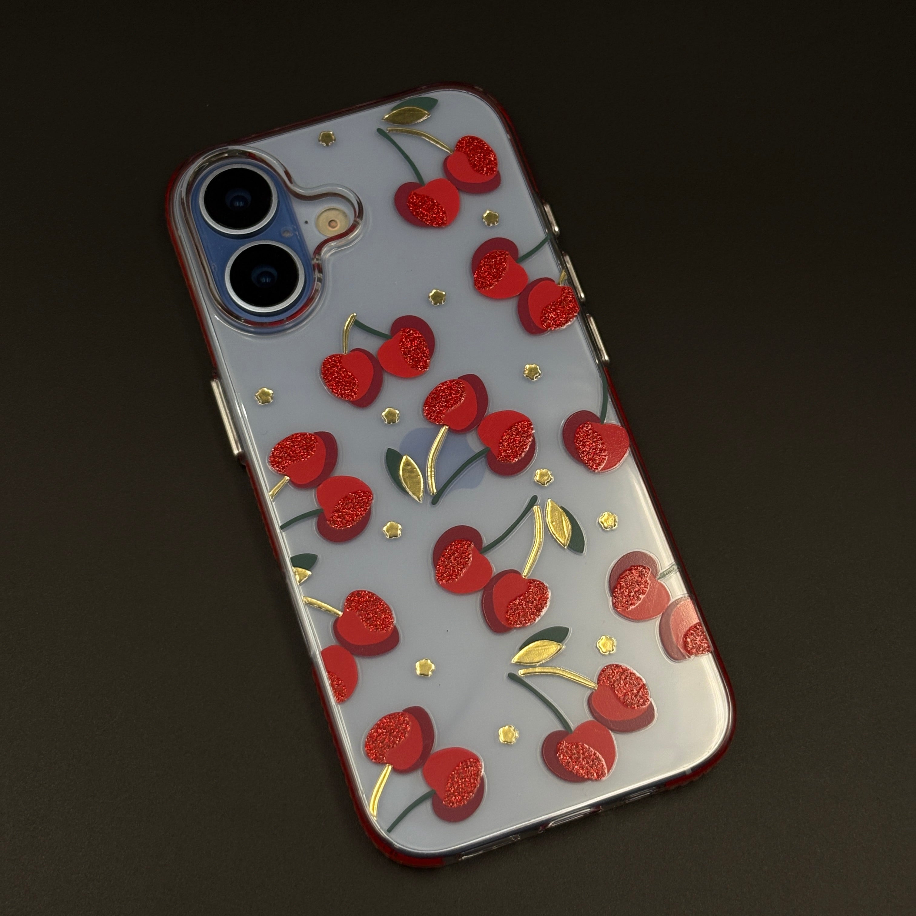 Anti-Yellow Cherry Pattern Mobile Case Cover for iPhone 17 | Fruit Design Soft Protection