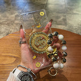 Samsung Galaxy S25 Ultra Premium Dollar Rotating Bracelet Wristband Pearl Case