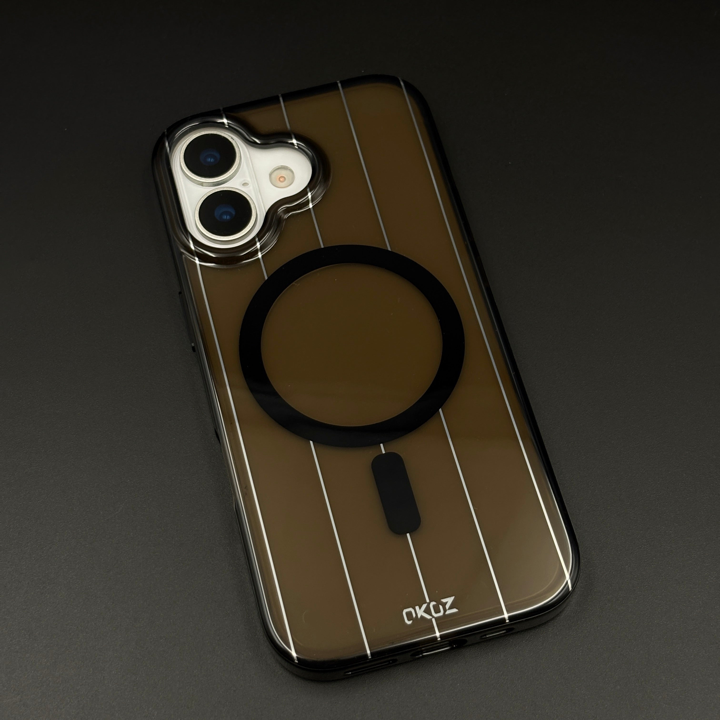 Smokey MagSafe Transparent Mobile Case Cover for iPhone 17 | Anti‑Yellow Line Design Back