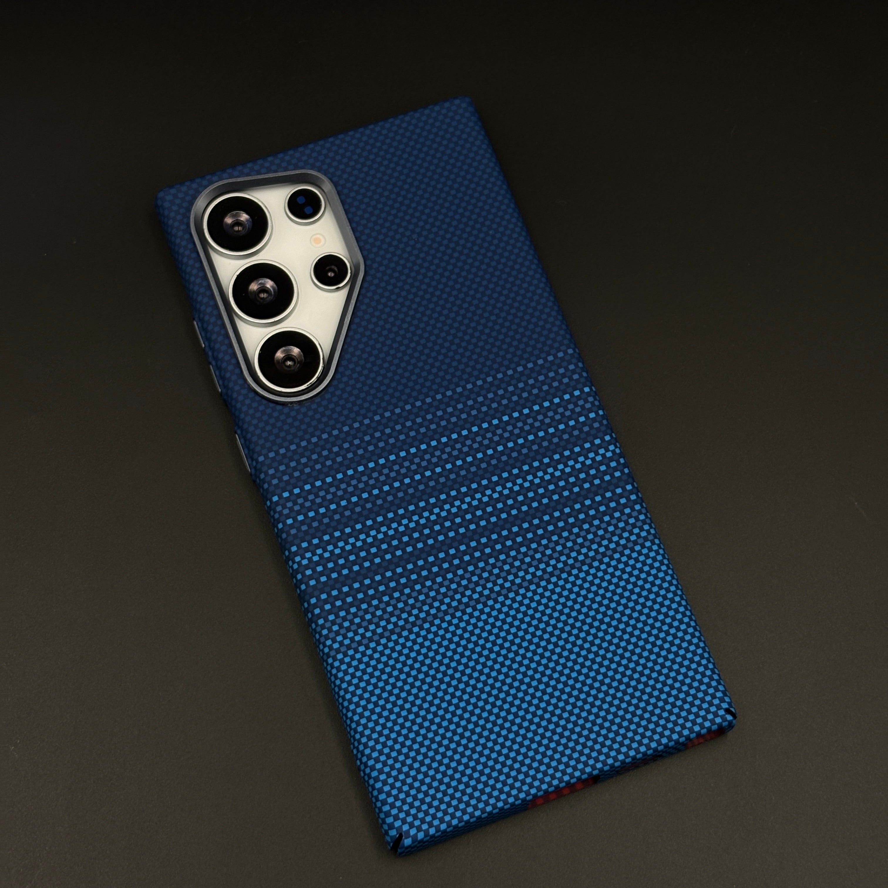 Aramid Texture Case Midnight Blue Stripe for Samsung Galaxy S24 Ultra Carbon Fibre Feel | Hidden MagSafe | Ultra Slim Fit