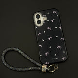 Bow Sparkle Glitter Case with Sling for iPhone 17 and Cute Carry Strap
