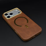 Leather MagSafe Mobile Case Cover for iPhone 17 Series | Slim Protective Back
