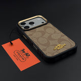 CC Luxe Heritage Monogram Case for iPhone 18 Pro with Premium Gold Accent
