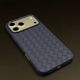 Woven Leather Mobile Case Cover for iPhone 17 Series | Basket Weave Slim Protection