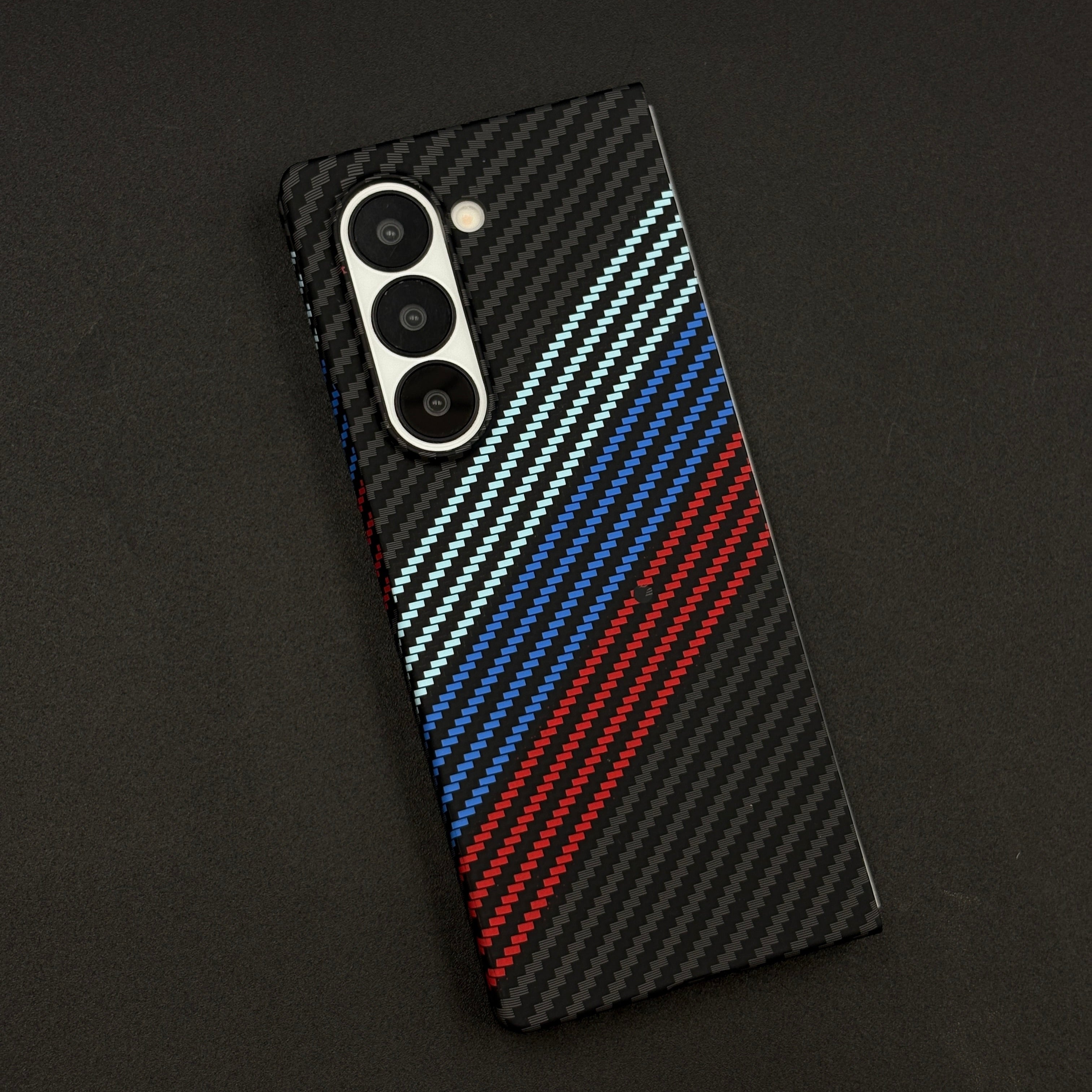 Aramid Texture Case 3 Stripe Color for Samsung Galaxy Z Fold 6 Carbon Fibre Feel | Hidden MagSafe | Ultra Slim Fit