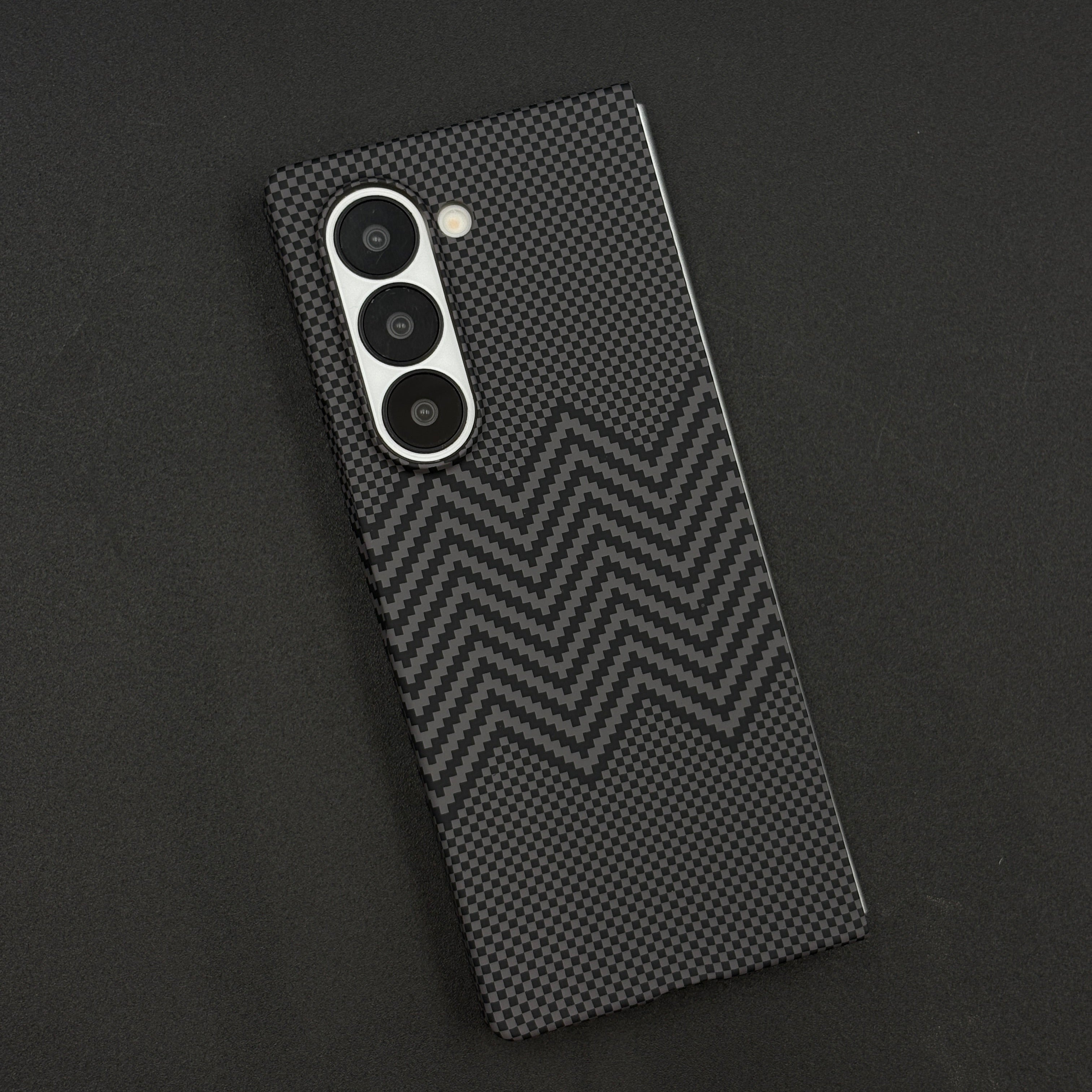 Aramid Texture Case Dual Tone Black for Samsung Galaxy Z Fold 6 Carbon Fibre Feel | Hidden MagSafe | Ultra Slim Fit
