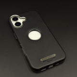 Logo Cut Hidden MagSafe Leather Mobile Case Cover for iPhone 17 | Exposed Apple Logo