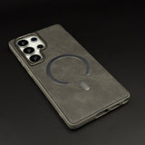 Leather MagSafe Mobile Case Cover for Samsung Galaxy S25 Ultra | Slim Protective Back