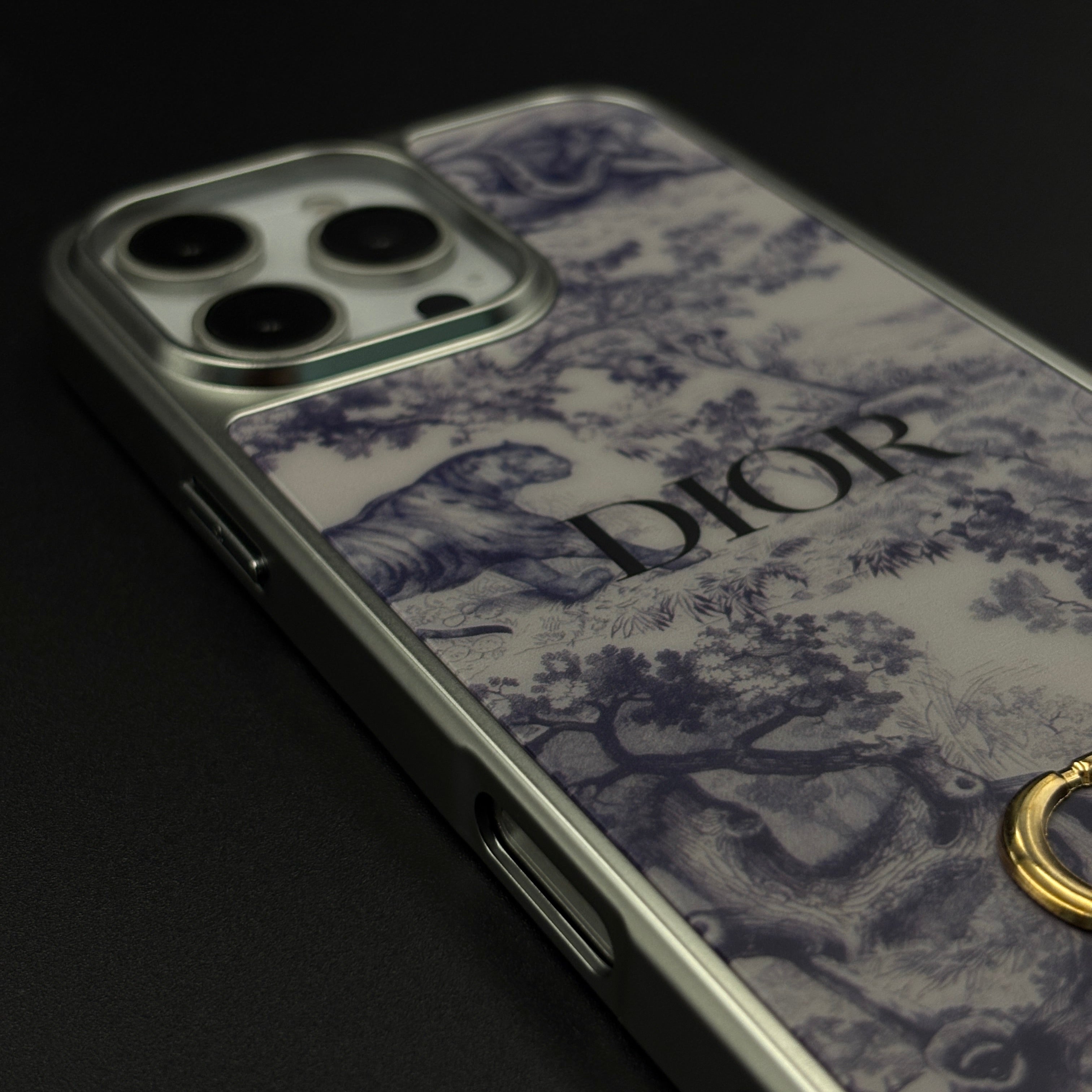 CD Toile Bloom Designer Case for iPhone 16 Pro Max with Elegant Floral Heritage Print