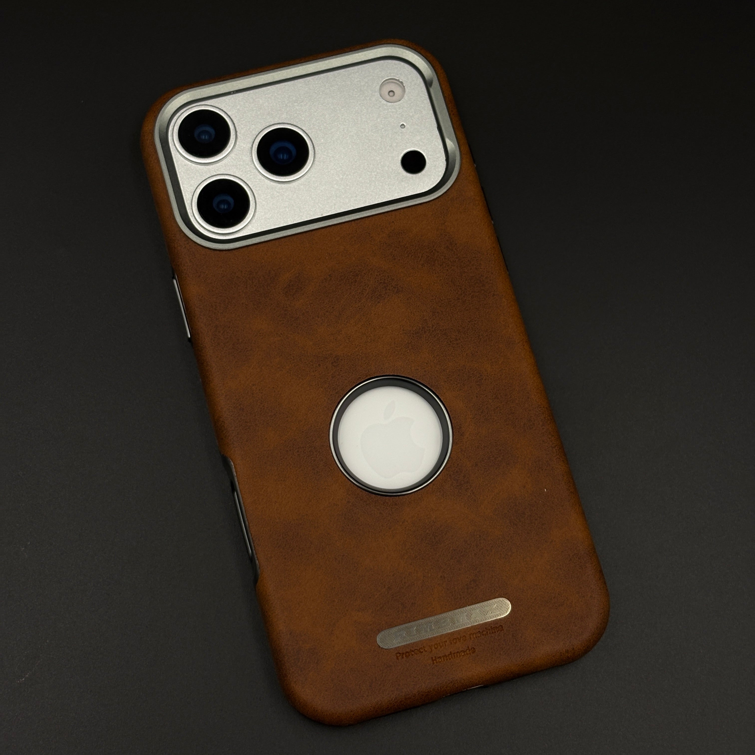 Logo Cut Hidden MagSafe Leather Mobile Case Cover for iPhone 17 Series | Exposed Apple Logo