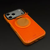 MagSafe Leather Ring Stand Case for iPhone 17 Series | Metal Kickstand Back Cover