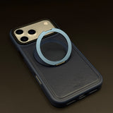 MagSafe Leather Ring Stand Case for iPhone 17 Series | Metal Kickstand Back Cover