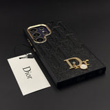 CD Embossed Jeweled Style Emblem Case for Samsung Galaxy S24 Ultra with Premium Textured Finish