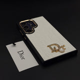 CD Embossed Jeweled Style Emblem Case for Samsung Galaxy S24 Ultra with Premium Textured Finish