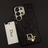 CD Embossed Jeweled Style Emblem Case for Samsung Galaxy S25 Ultra with Premium Textured Finish