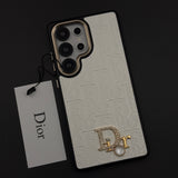 CD Embossed Jeweled Style Emblem Case for Samsung Galaxy S25 Ultra with Premium Textured Finish