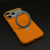 MagSafe Leather Ring Stand Mobile Case for iPhone 17 Series | Premium Metal Kickstand Back Cover