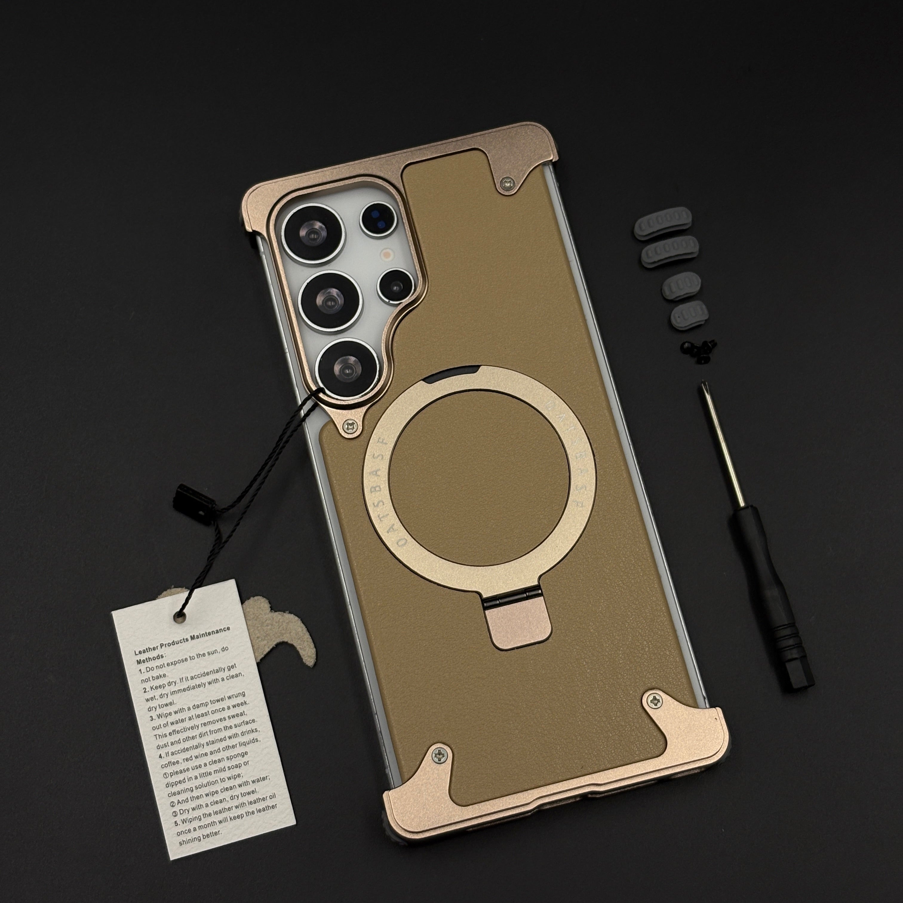 Metal Armor Ring Stand Mobile Case Cover for Samsung Galaxy S25 Ultra | Magnetic Grip