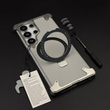 Metal Armor Ring Stand Mobile Case Cover for Samsung Galaxy S25 Ultra | Magnetic Grip