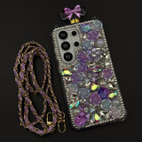 Perfume Floral Bottle Case with Sling for Samsung Galaxy S26 Ultra with Jewel-Style Floral Design
