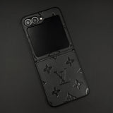 Embossed Feel Leather Designer Case for Samsung Galaxy Z Flip 6 | Ultra-Luxe Brand Edition