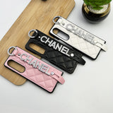 Samsung Galaxy Z Fold 4 CC Diamond Strap Holder Belt Puffer Case Cover