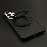 Leather Metal Rotating Stand MagSafe Case for Samsung Galaxy S26 Ultra