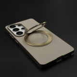 Leather Metal Rotating Stand MagSafe Case for Samsung Galaxy S26 Ultra
