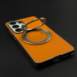 Leather Metal Rotating Stand MagSafe Case for Samsung Galaxy S26 Ultra