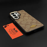 CC Luxe Heritage Monogram Case for Samsung Galaxy S26 Ultra with Gold Accent