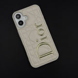 iPhone Luxury Brand CD Puffer Leather Case | Quilted Designer Protective Cover