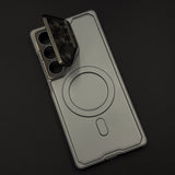 Matte MagSafe Case with Metal Bracket Kickstand for Samsung Galaxy S25 Ultra