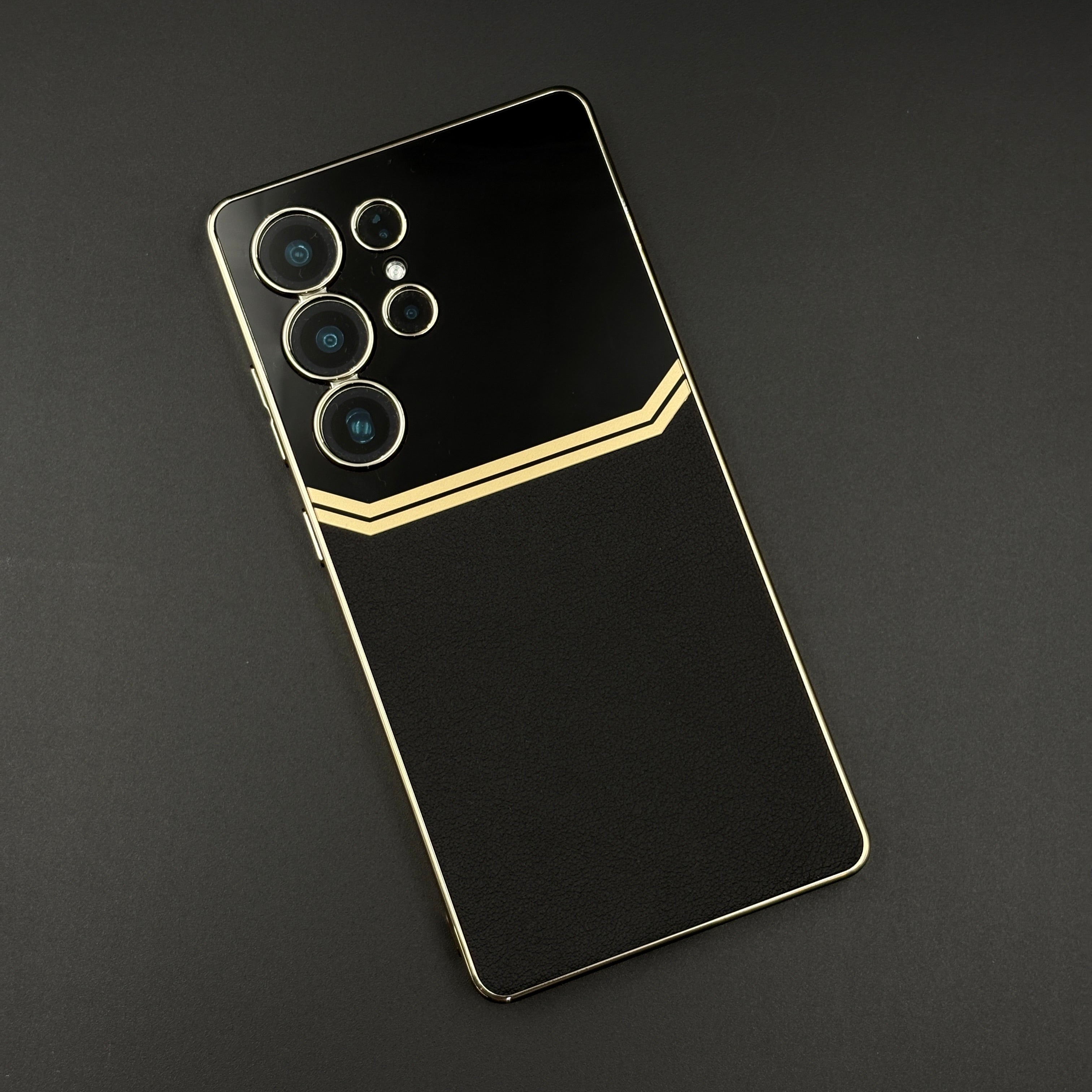 Gold Plated Gloss & Leather Case for Samsung Galaxy S25 Ultra | Premium Hybrid Finish | Elegant Cover