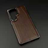 Samsung Galaxy S25 Ultra Stitched Leather Chrome Case