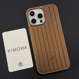 Luxury Luggage Brand RM Vertical Ribbed Hidden MagSafe OG Case for iPhone