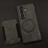 Detachable Cardholder Leather MagSafe Case with Front Screen Protector for Samsung Galaxy Z Fold 7