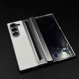 All-in-One Case | Leather Texture with Pen for Samsung Galaxy Z Fold 5 | Front Screen Protector & Side Hinge Protection