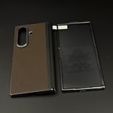 Carbon Fiber Feel Texture Hinge Protection Case for Samsung Galaxy Z Fold 7 | Front Screen Protector