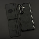 Detachable Cardholder Leather MagSafe Case with Front Screen Protector for Samsung Galaxy Z Fold 7