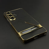 Luxury Chrome Frame Kickstand Leather Case Cover for Samsung Galaxy S26 Ultra