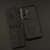 Detachable Cardholder Leather MagSafe Case with Front Screen Protector for Samsung Galaxy S26 Ultra