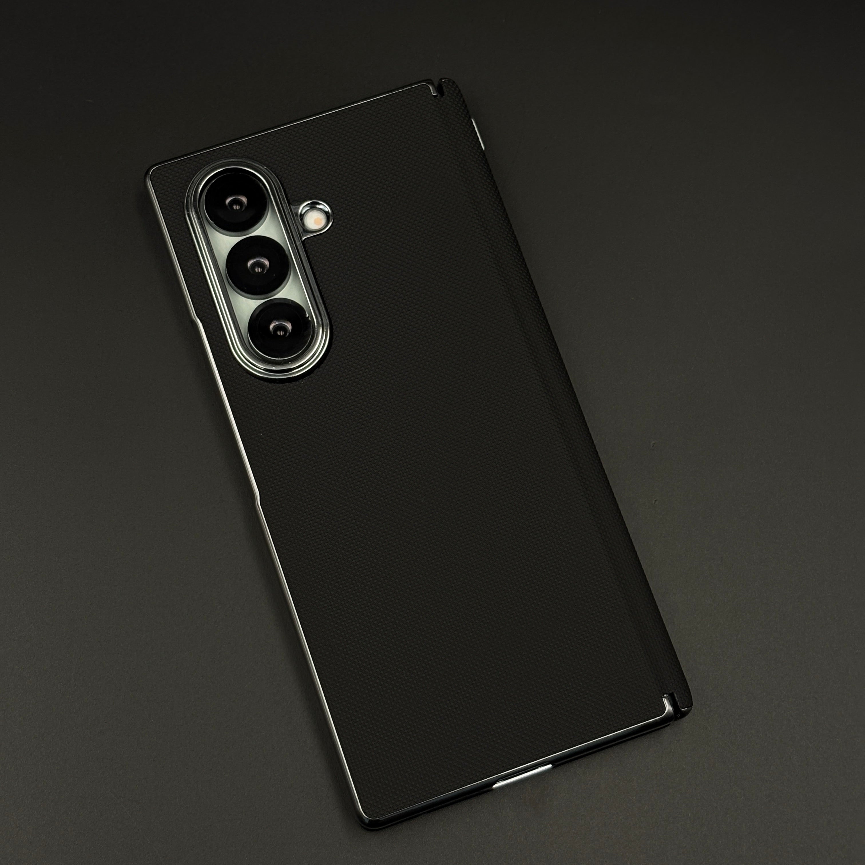 Dotted Feel Leather Texture Hinge Protection Case for Samsung Galaxy Z Fold 7 | Front Screen Protector