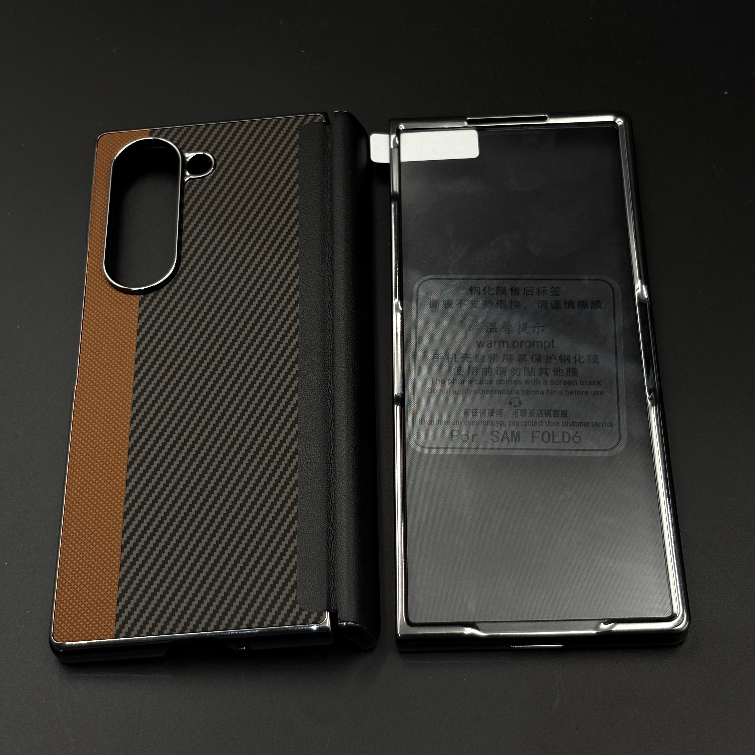 Dual Shade Carbon Fibre Case for Samsung Galaxy Z Fold 7 | Front Display & Hinge Guard | Luxury Edition