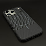 Dual Tone Geometric Feel Texture MagSafe Mobile Case Cover for iPhone 17 Series