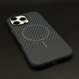 Dual Tone Geometric Feel Texture MagSafe Mobile Case Cover for iPhone 16 Series