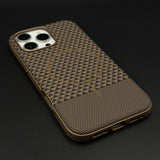 Dual Tone Geometric Feel Texture MagSafe Mobile Case Cover for iPhone 16 Series