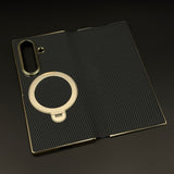 Carbon Fiber Rotating Stand MagSafe Flip Case for Samsung Galaxy Z Fold 6